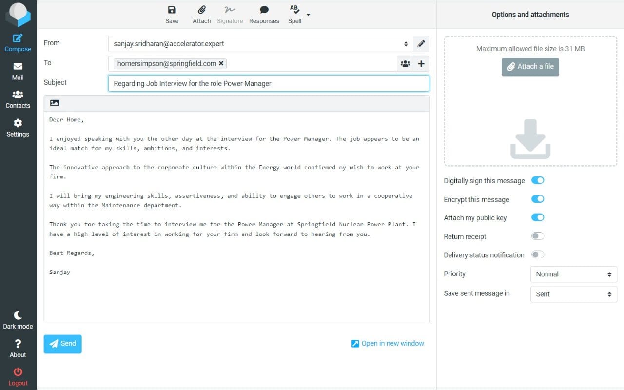 Mailu software screenshot