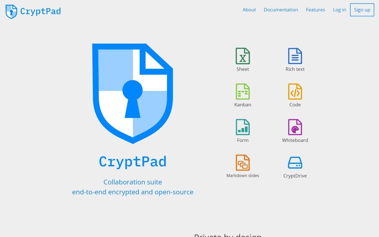 CryptPad software screenshot