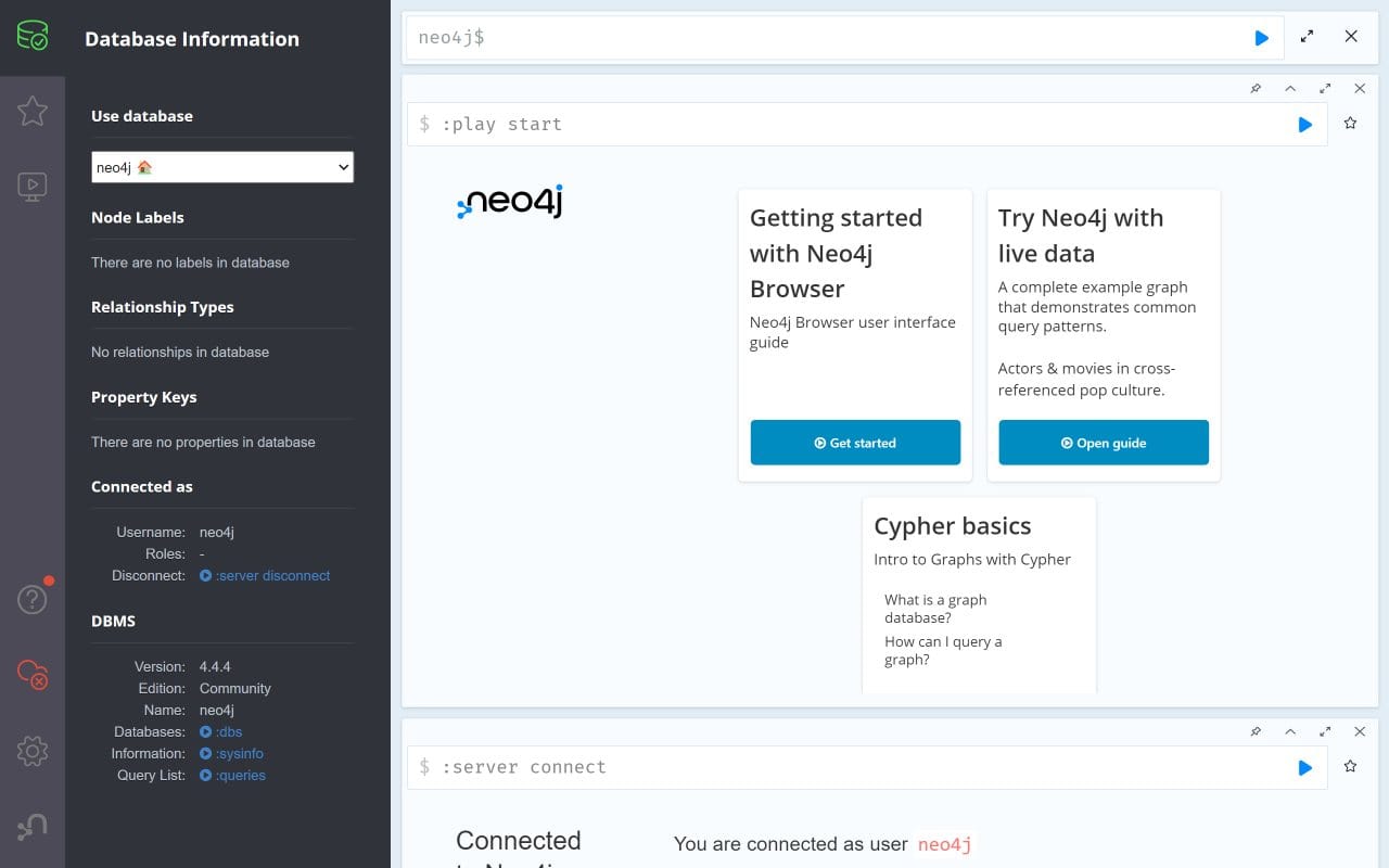 Neo4j software screenshot