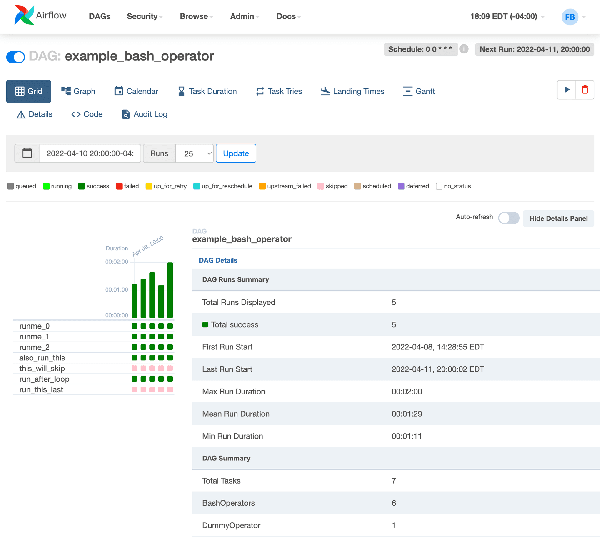 Apache Airflow software screenshot