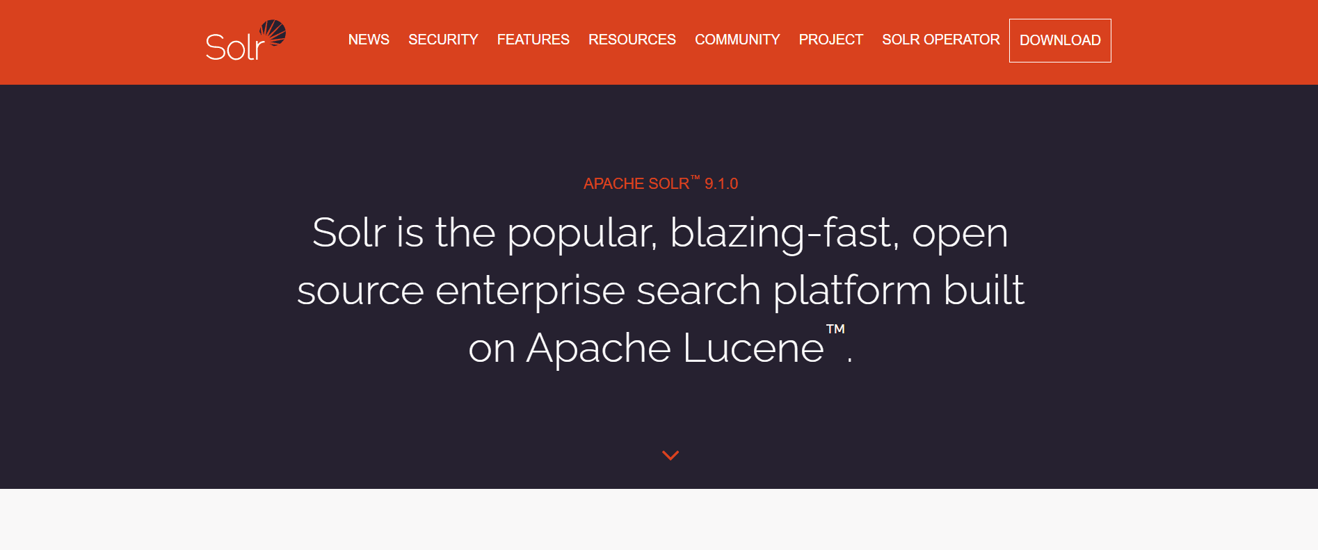 Apache Solr dashboard