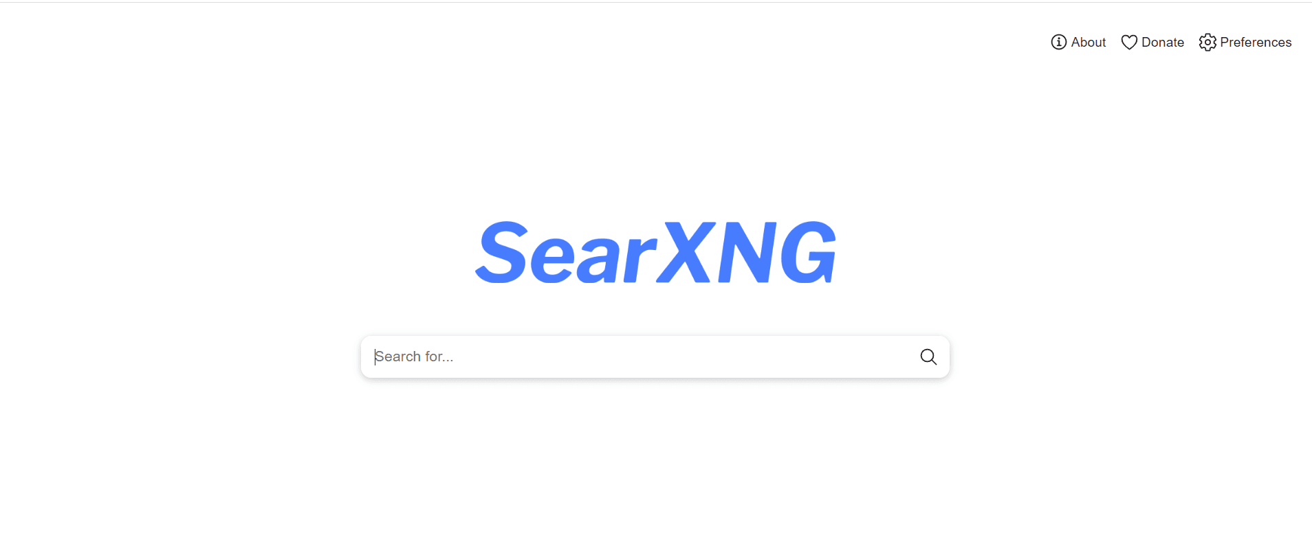 SearXNG dashboard