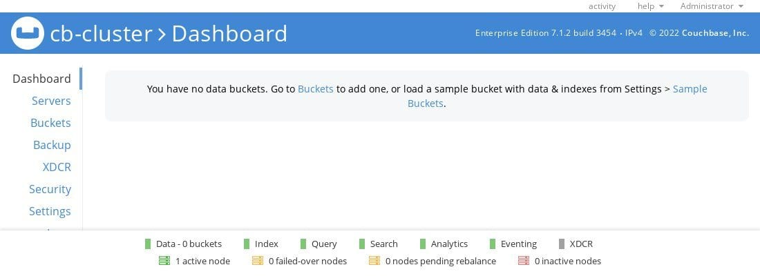 Couchbase software screenshot