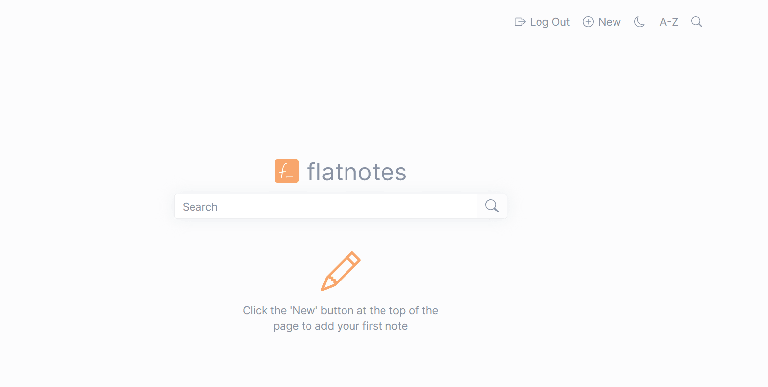 Flatnotes dashboard