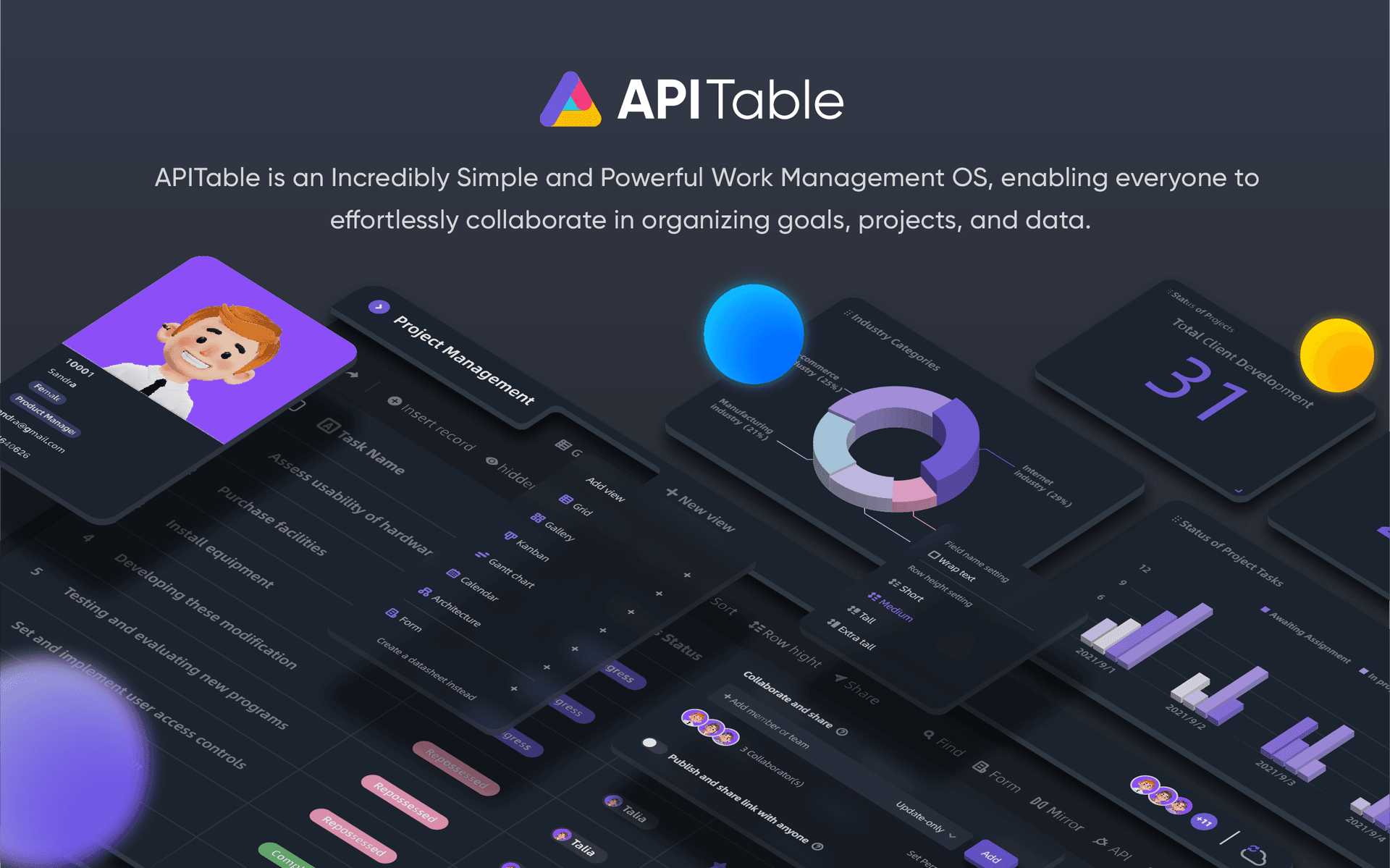 APITable dashboard