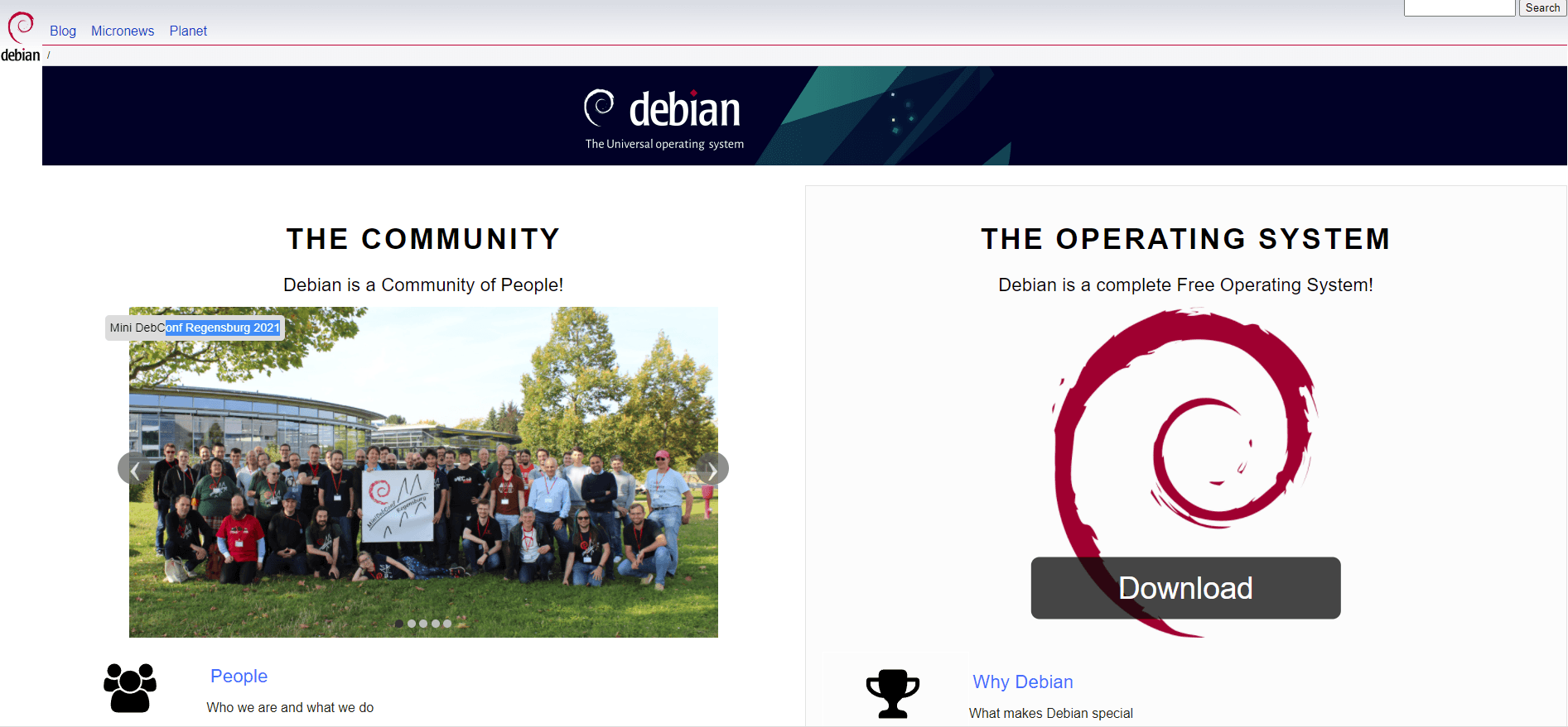 Debian software screenshot