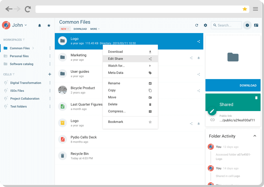 Cells dashboard