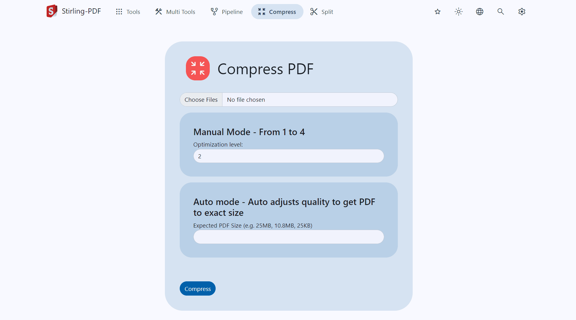 Stirling-PDF software screenshot