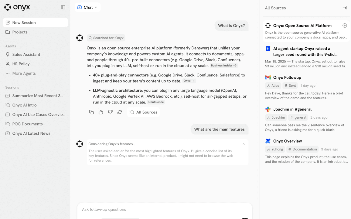 Onyx dashboard screenshot