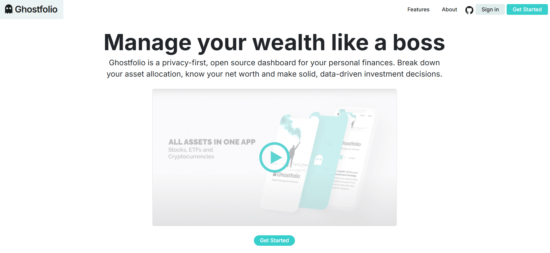 Ghostfolio dashboard screenshot