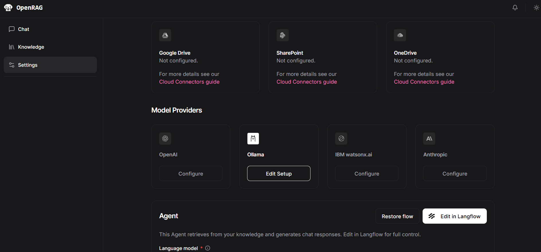 OpenRAG software screenshot