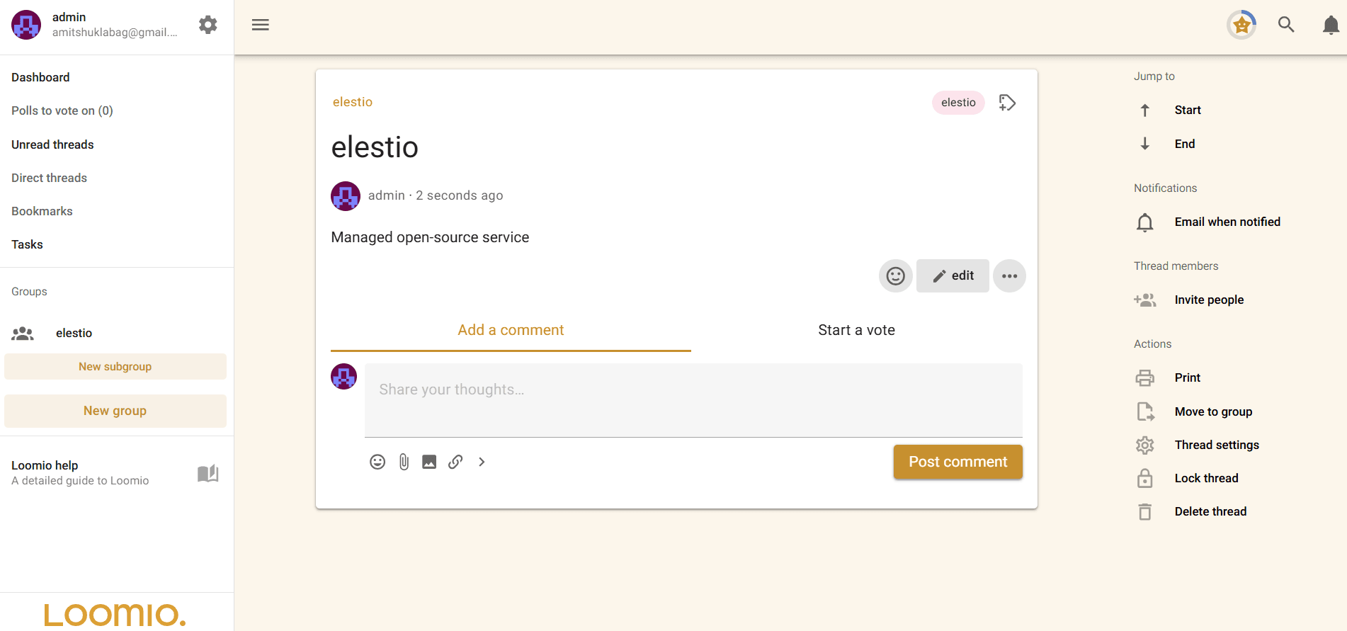Loomio software screenshot