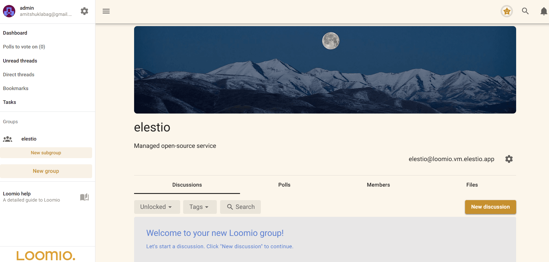 Loomio dashboard screenshot