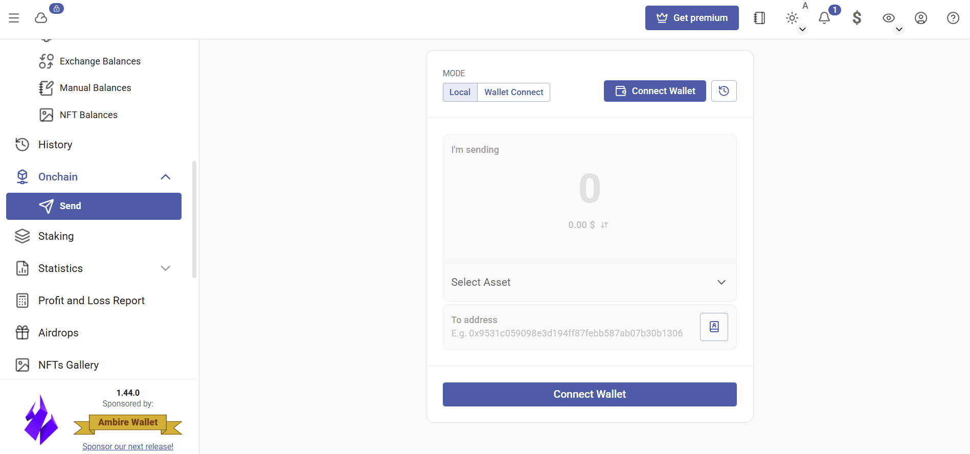 Rotki software screenshot
