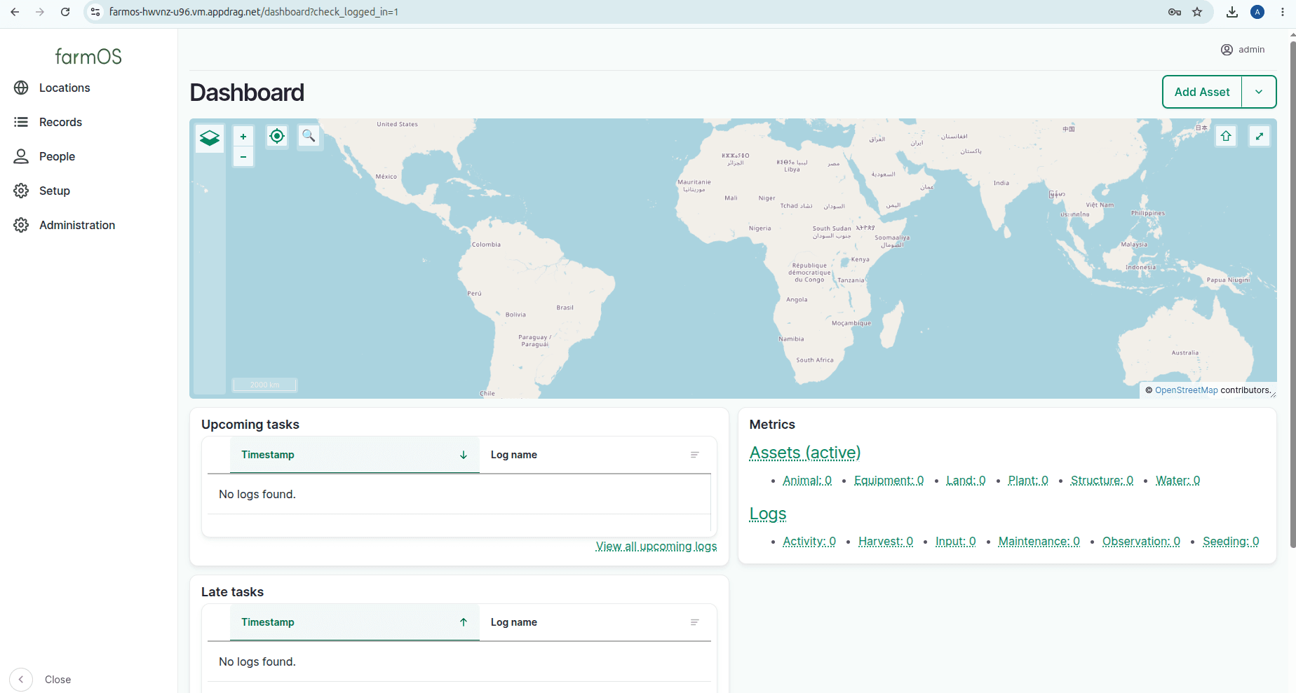 FarmOS software screenshot