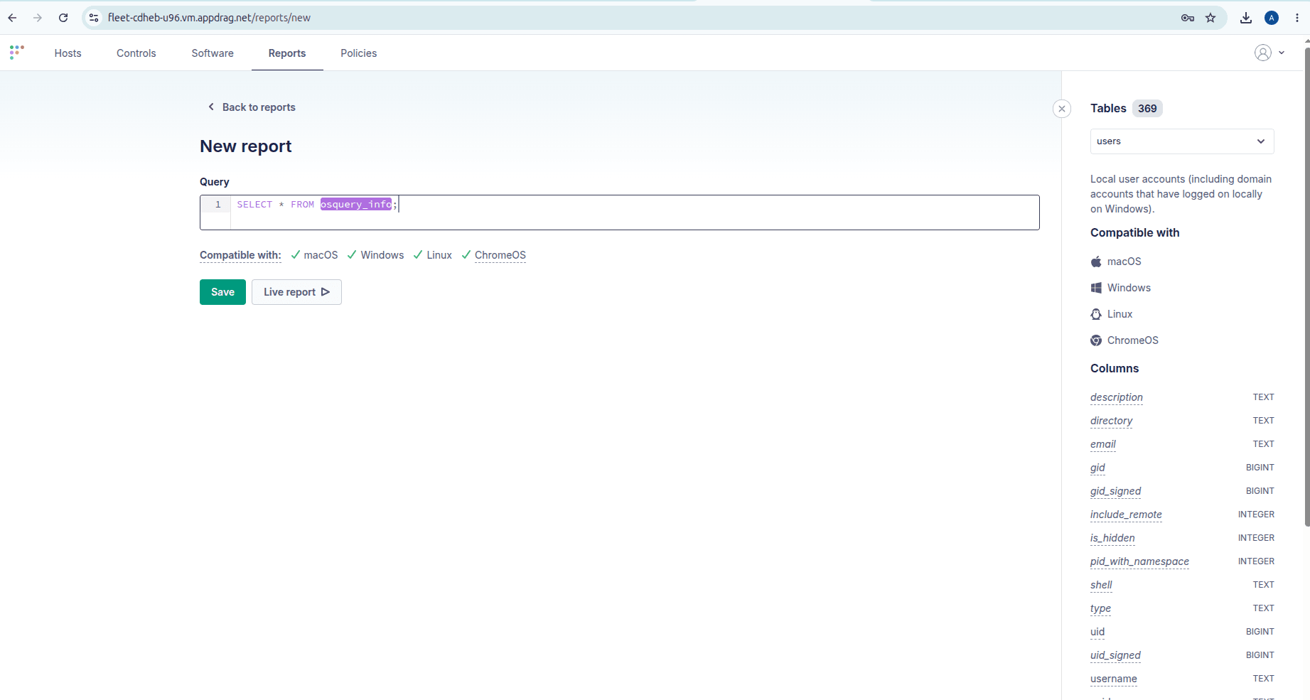 Fleet software screenshot