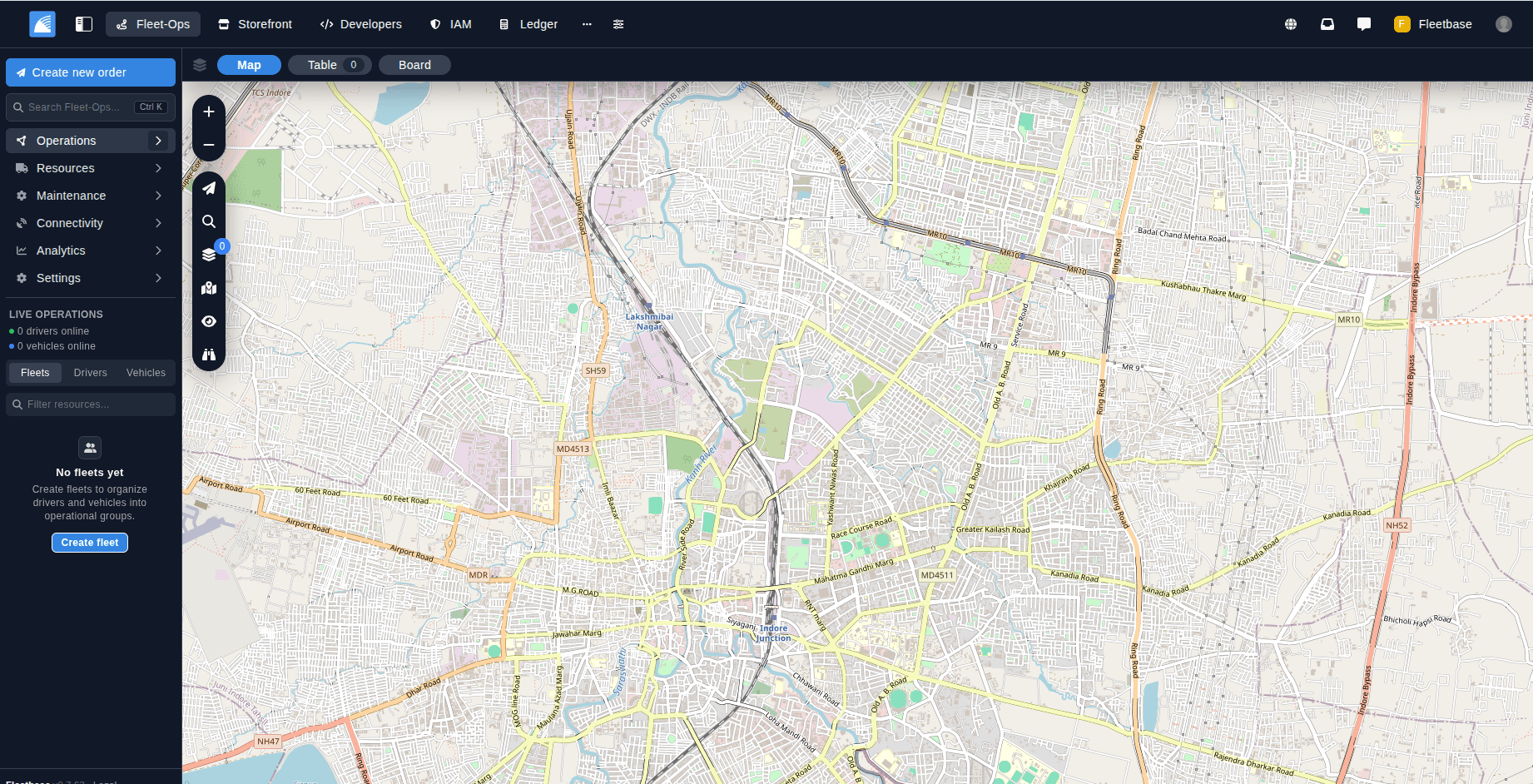 Fleetbase dashboard screenshot