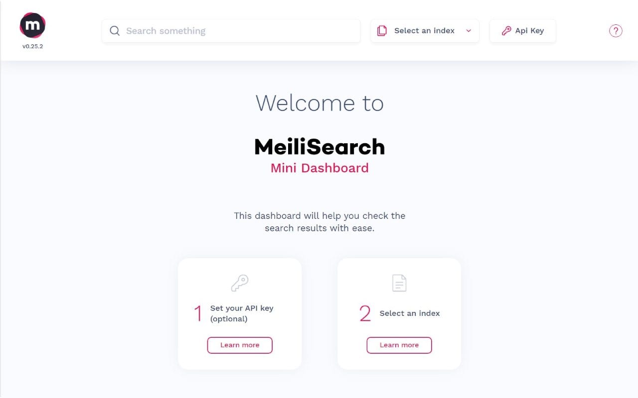 Meilisearch software screenshot