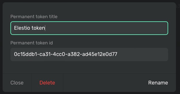 Ackee Permanent Token screen