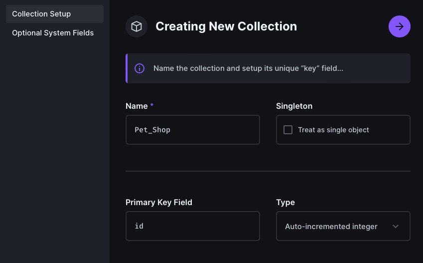 AgencyOS Create Collection screen