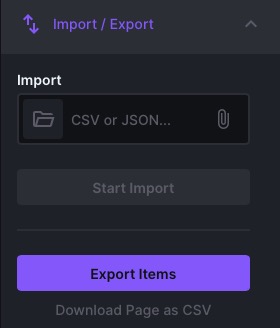 AgencyOS Import and Export Data screen