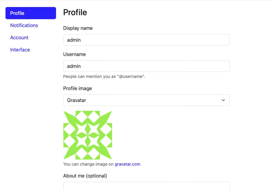 Answer Manage Profile screen