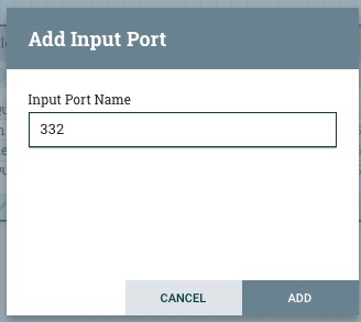 Apache NiFi Inputs screen