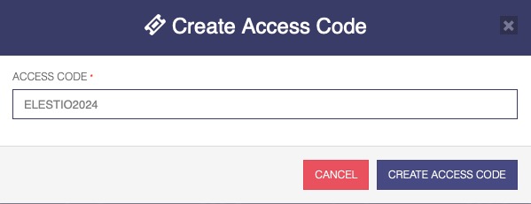 Attendize Access Codes screen