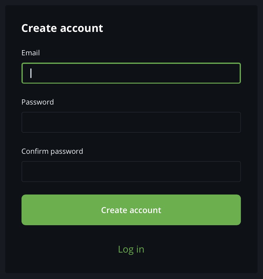 BTC Pay login screen