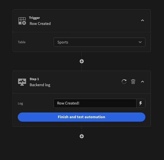 Budibase Automation screen