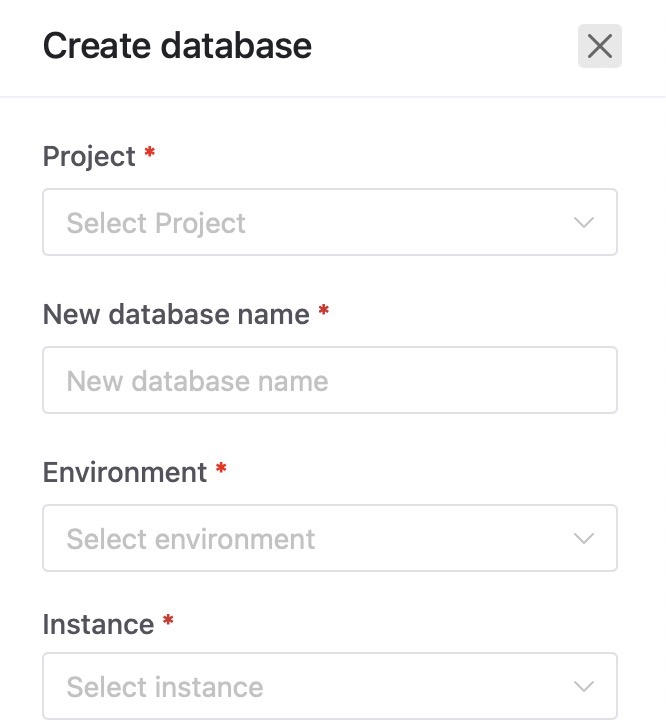 Bytebase databases screen