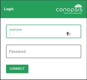 Canopsis login screen