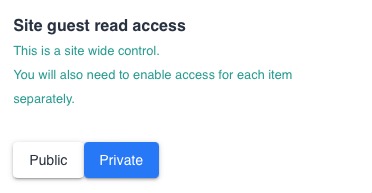 Daptin Site Guest Read Access screen