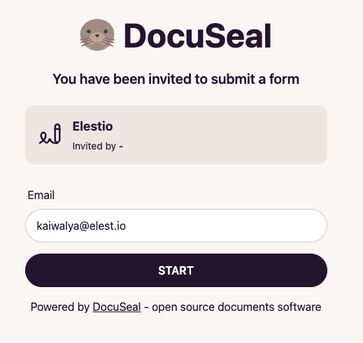 Docuseal Self Sign document screen