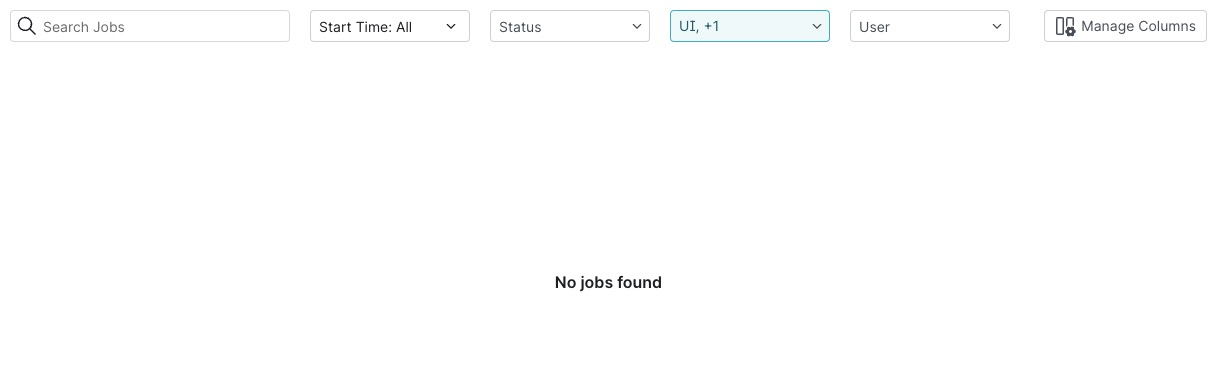 Dremio Jobs screen