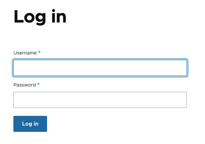 Drupal Login In screen