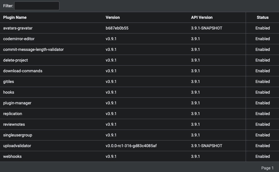 Gerrit Plugin screen