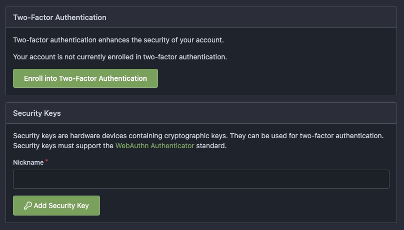 Gitea Authentication screen