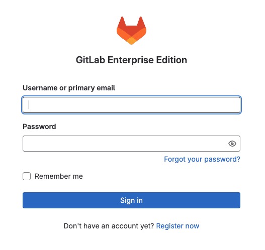 GitLab Sign In screen