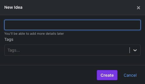 GrowthBook Creating Idea screen