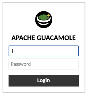 Guacamole Login screen