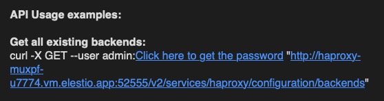 HAProxy API screen