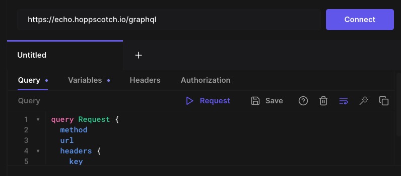 Hoppscotch GraphQL screen