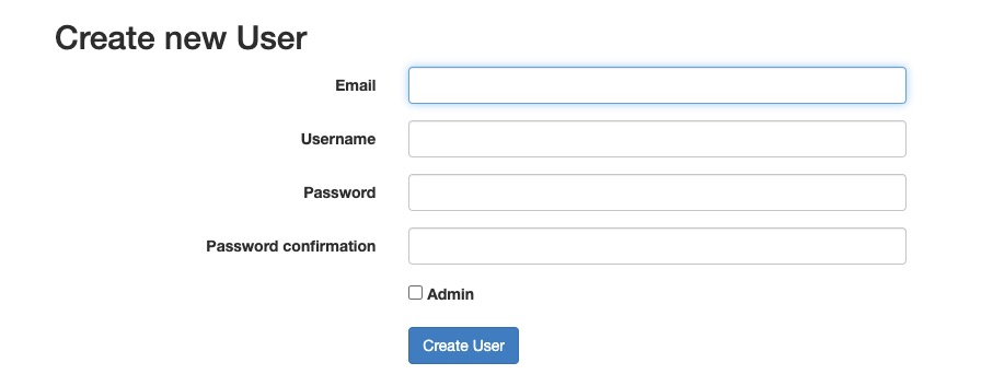 Huginn User screen