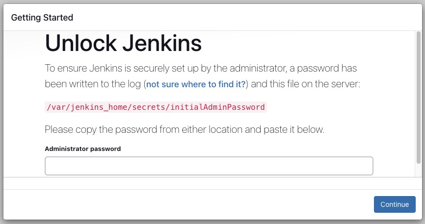 Jenkins Login screen