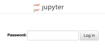 Jupyter Notebook Login screen