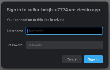 Kafka Login screen