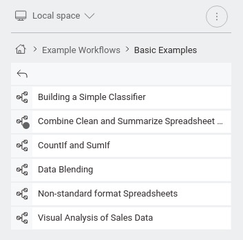 Knime Space Explorer Screen