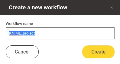 Knime Workflow Screen