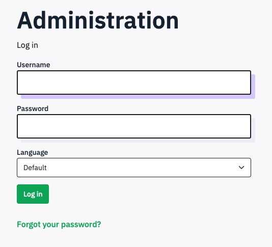 LimeSurvey Login screen